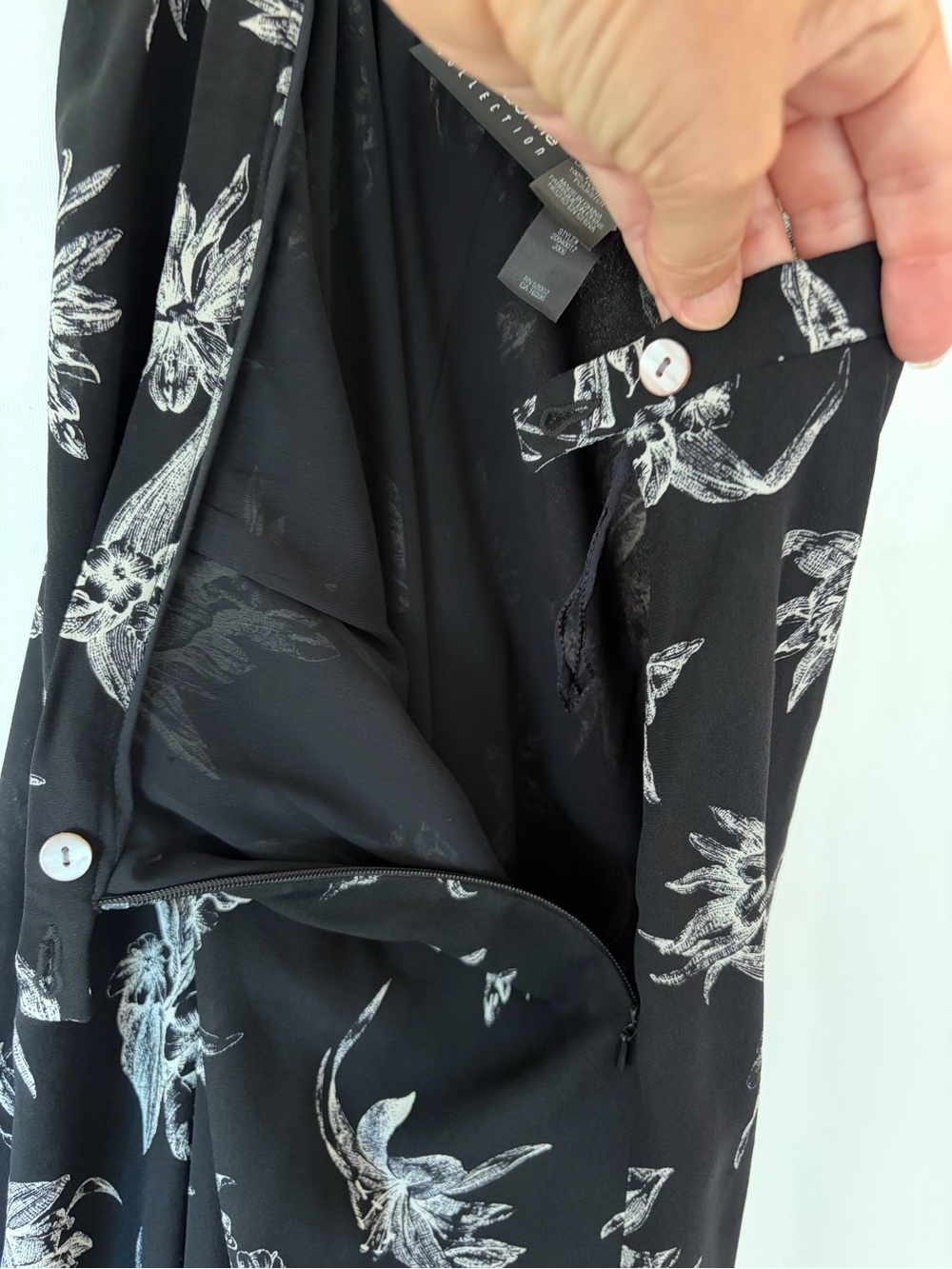 LIZ CLAIBORNE COLLECTION Vintage 90s Floral 100% Silk Maxi Skirt 16 fits 12/14 - Picture 3 of 5